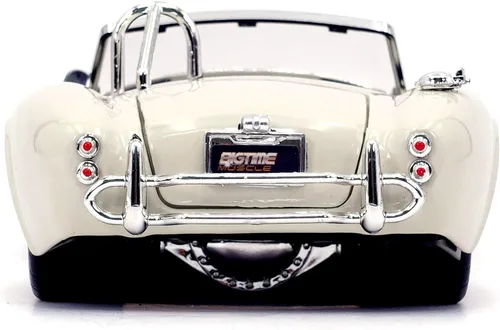 Vista 4 de Jada Toys Bigtime Muscle 1:24 1965 Shelby Cobra 427 S/C Coche fundido a presión blanco, Juguetes para niños y adultos