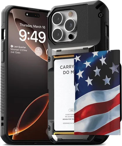 Vista 37 de VRS DESIGN Damda Glide Pro - Funda para iPhone 12 Pro Max, con [4 tarjetas] Premium Robusta [Semiautomática] Funda para tarjeta de crédito