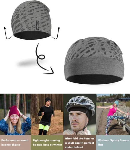 Vista 4 de Gorros ligeros multifuncionales de moda suaves de 10 pulgadas, gorro de cráneo para correr y enfriar, gorro para dormir