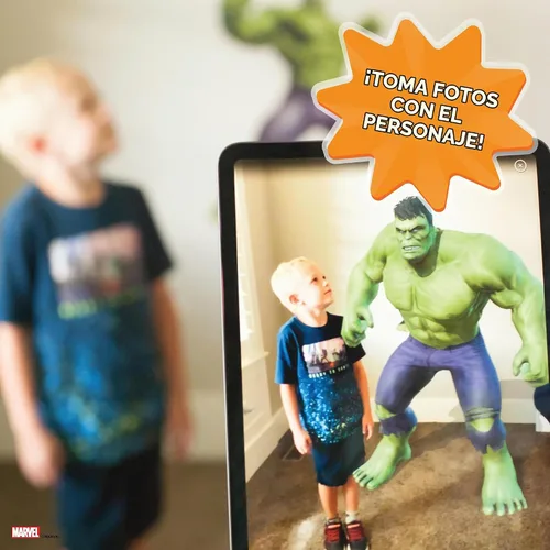 Vista 5 de Wall Palz Marvel Incredible Hulk Calcomanías de Pared - 29" Realidad Aumentada Vengadores Hulk Decoración de Pared para Dormitorio Calcomanías