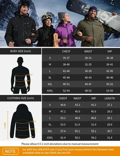 Vista 6 de Chaqueta térmica para hombre con capucha desmontable, impermeable para invierno al aire libre (batería incluida) (EE.UU., Alpha, L, regular, negro)