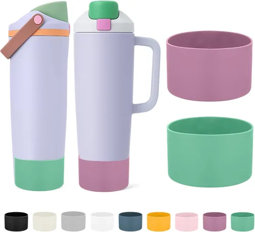 Vista 14 de Mity rain 2 piezas de botas protectoras de silicona para botellas y vasos FreeSip Sway de Owala de 30 oz y 40 oz - Accesorios para owala, mejora