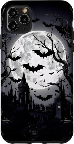 Vista 13 de Goth & Gothic, Bats & Moon, Horror Themed Castle, Dark Emo Case for iPhone 17