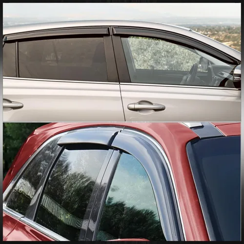 Vista 3 de AJP Distributors JDM - 4 viseras de ventana lateral con cinta adhesiva para puerta lateral, protector de lluvia, deflector de viento, compatible