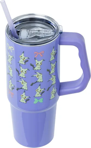 Vista 3 de Silver Buffalo Pokemon Cafe Art Mimikyu Stainless Steel Tumbler, 30oz