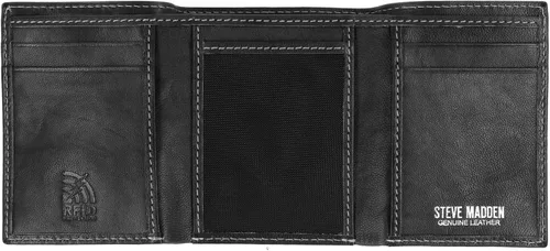 Vista 20 de Steve Madden Billetera triple RFID para hombre con ventana de identificación