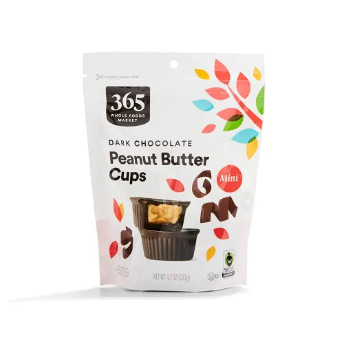Vista 3 de 365 by Whole Foods Market, Mini tazas de mantequilla de almendras de chocolate oscuro, 4.7 onzas