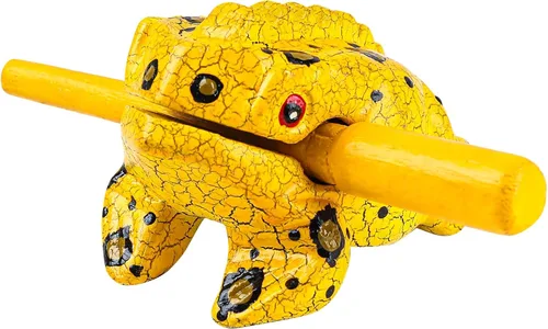 Vista 9 de Rana de madera de 8.89 cm Guiro Rasp Instrumento - Bloque de tono de percusión musical artesanal (Negro) Handmade Wood Noise Maker Musical Frogs