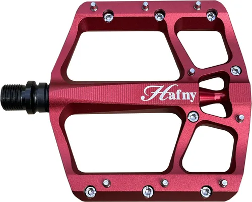 Vista 7 de Hafny Pedales de bicicleta de aluminio, mecanizado CNC, plataforma robusta ancha, HF-1400
