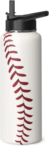 Vista 19 de Botella de Agua de Béisbol 18oz Botellas de Agua Deportivas Aisladas Regalos de Béisbol para Hombres Mujeres Regalo para Entrenador Amantes
