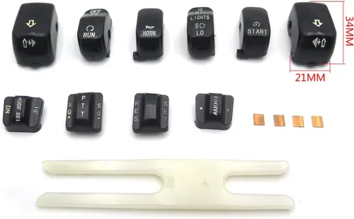 Vista 2 de MT420-001-BK Controles Manuales Negros Tapa de Botones de Carcasa de Interruptor Compatible con Harley Touring 1996-2013 FLHTCU/FLHTK/FLTR/FLTRU