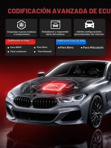 Vista 4 de XTOOL D7 Escáner OBD2 Herramienta de escaneo bidireccional, escáner 2025 para automóvil, FCA Autoauth, CANFD/DoIP, más de 36 reseteos, pruebas