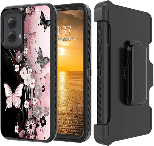 Vista 136 de Funda para Moto G Stylus 5G 2023 con funda de clip para cinturón y soporte, resistente de doble capa, resistente a prueba de golpes, para Motorola