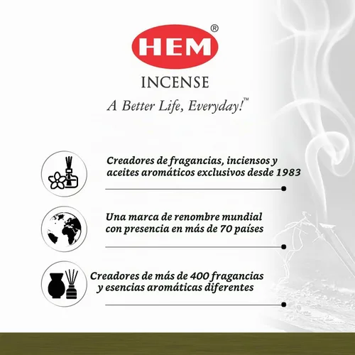 Vista 5 de Hem Varillas de incienso de jazmín egipcio, 20 varillas x 6 paquetes