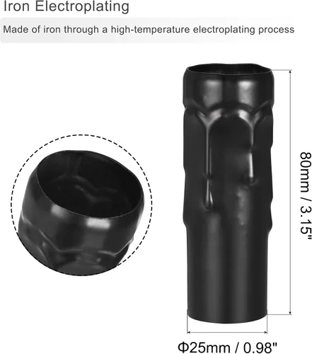 Vista 3 de uxcell Juego de 6 fundas para portalámparas E14 con alambre de 3 pulgadas de alto, color negro