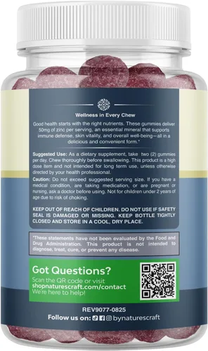 Vista 9 de Gomitas de zinc extra fuertes para adultos, suplementos de zinc masticables para mujeres y hombres para apoyo energético e inmunológico, vitaminas