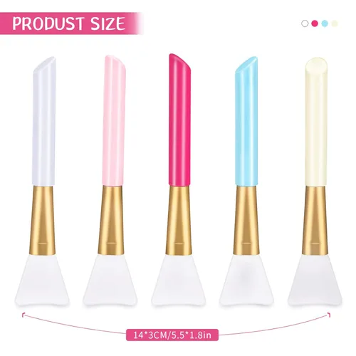 Vista 2 de Patelai 20 cepillos de silicona para máscara facial con caja de almacenamiento, silicona epoxi facial barro cosmético aplicador de máscara