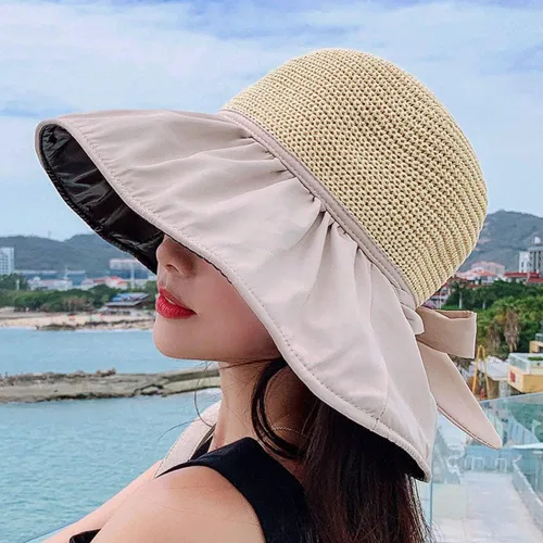 Vista 2 de Sombrero de pescador de ala ancha transpirable con protección solar UPF 50+ para mujer