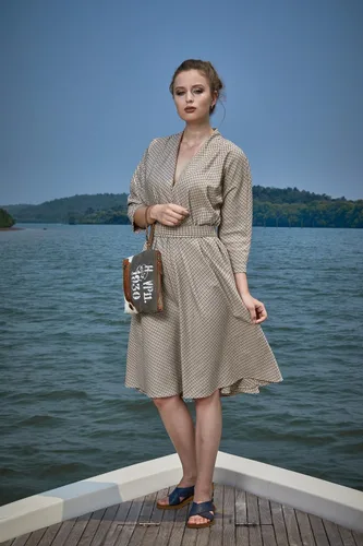 Vista 7 de Myra Bag Vintage 1930 Upcycled Canvas Wristlet Bag S-1144, Marrón