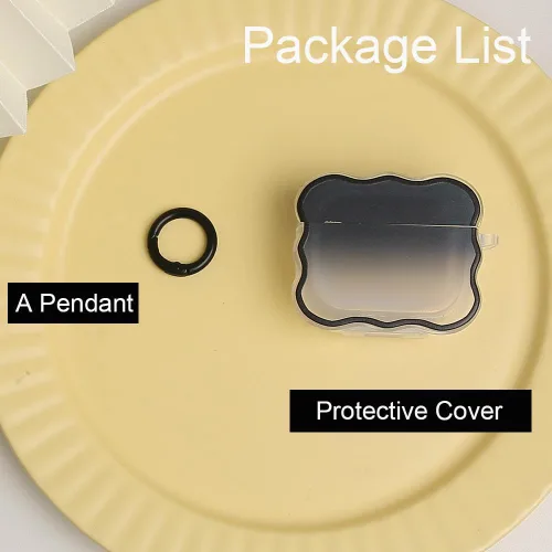 Vista 2 de Funda compatible con Apple AirPods Pro de 2 generación 2022, bonito diseño de ondas, a prueba de golpes, suave y transparente, protector AirPods