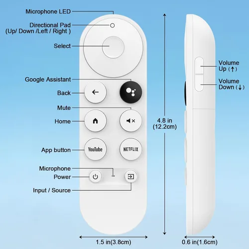 Vista 5 de Reemplazo de voz para Google Chromecast Remote, G9N9N para Chromecast con Google TV Remote 4K/HD, para Google TV Streamer