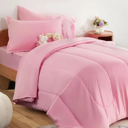 Vista 2 de SLEEP ZONE Juego de edredón de 5 piezas para niños, tamaño individual, súper lindo y suave, ropa de cama para niños en una bolsa, juego de 5 piezas