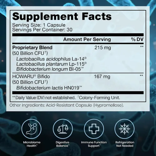Vista 10 de Power Probiotic 100B, 100 mil millones de UFC, 30 cápsulas resistentes a los ácidos