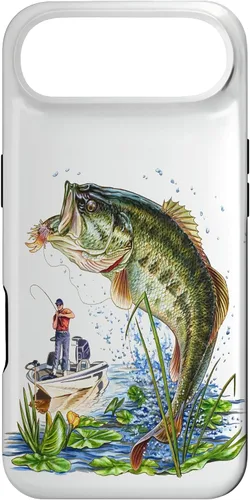 Vista 27 de Fishing Graphic Large Mouth Bass Fish - Fisherman Case for iPhone 17