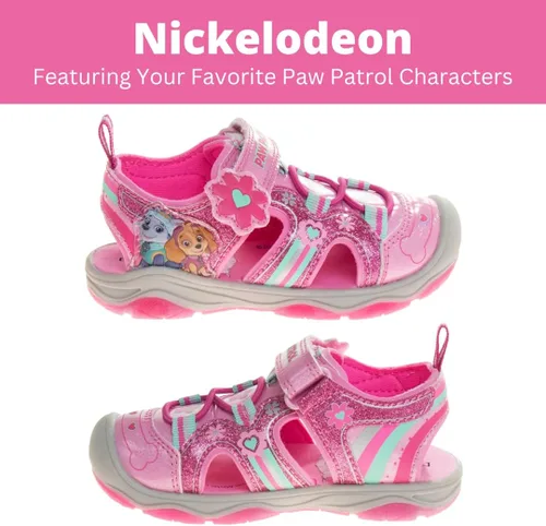Vista 2 de Nickelodeon Skye Everest Beach - Zapatos iluminados de la Patrulla Canina para niñas, sandalias de verano, zapatos de agua para niños, correa