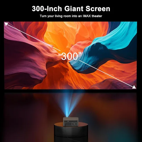 Vista 6 de HAPPRUN Proyector al Aire Libre de 2500 Lumens ANSI con Aplicaciones de Transmisión Integradas, Resolución de Decodificación 4K, Audio Dolby, WiFi 6