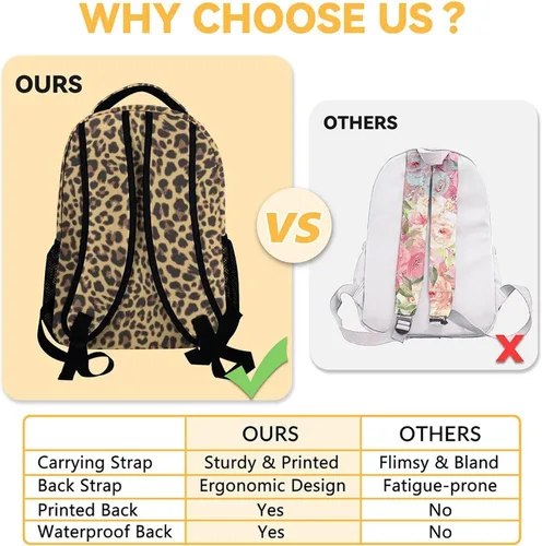Vista 5 de CUSPCOD Mochila de guepardo para niñas y niños, mochila escolar de 16 pulgadas con correas ajustables, bolsa de viaje duradera, Estilo 4-2