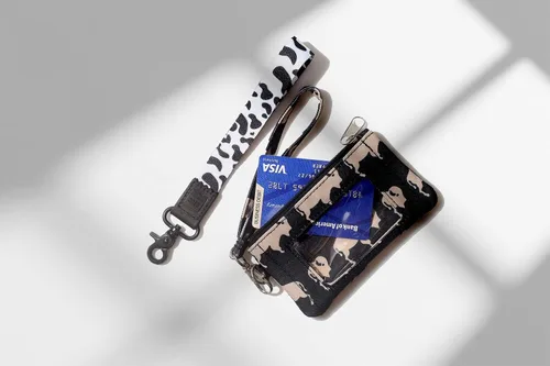 Vista 5 de DQL Cartera de identificación con cremallera y cordón, perfecta para mujeres de bajo presupuesto, Cabras, Talla única, Cartera con cremallera