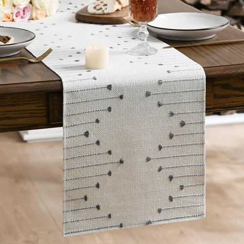 Vista 19 de Artoid Mode Camino de mesa tejido de algodón rústico verde militar, decoración de mesa de comedor para decoración de fiesta del hogar, 12 x 36
