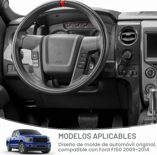 Vista 5 de para F150 Kit de Ajuste Interior de Fibra de Carbono, Ajuste de Cubierta de Panel de Tablero y Ajuste de Cubierta de Bisel del Interruptor de Faros