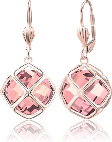 Vista 20 de Pendientes colgantes de cristal austriaco de 14MM para mujer, joyería chapada en oro de 14 quilates Apr-Diamante-Chapado en Oro de 14 K