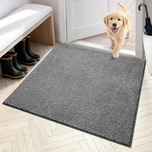 Vista 47 de PURRUGS Tapete para puerta con atrapamiento de suciedad, 20 x 31.5 pulgadas, antideslizante, lavable a máquina, tapete para puerta de perro, tapete