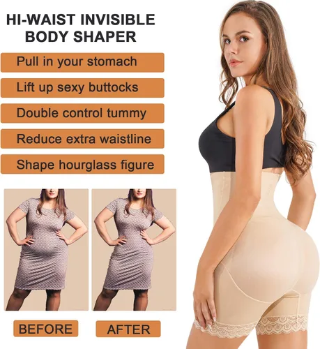 Vista 4 de Nebility Faja moldeadora de encaje con control de abdomen para mujer