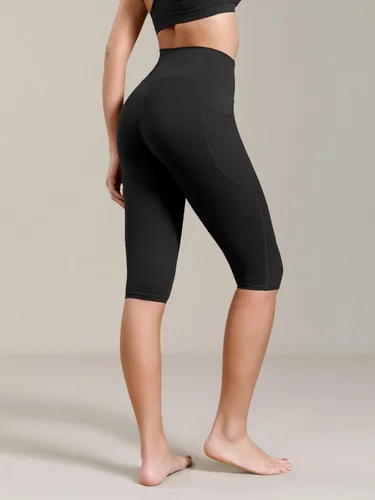 Vista 2 de ODODOS Pantalones capri de yoga suaves como mantequilla para salón con bolsillos para mujeres, leggings capri de cintura alta de 14"/19"/21