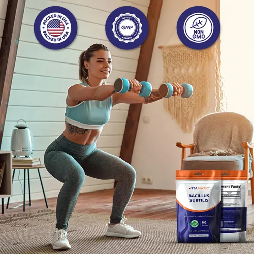Vista 7 de Vitamatic Bacillus Subtilis Pure Powder - Polvo probiótico - Salud intestinal - 3.53 oz - 100 porciones