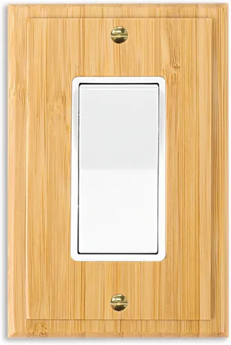 Vista 11 de Placa de interruptor de luz de palanca simple de madera maciza de 4.8 x 3.14 pulgadas, cubierta de interruptor de luz de calidad de madera cruda