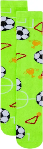 Vista 2 de American Trends Calcetines para niños, hasta la rodilla, uniforme, deportivos, de fútbol, a rayas, para niños y niñas