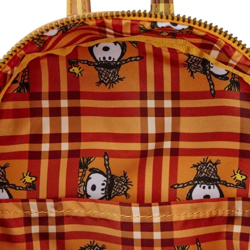 Vista 7 de Loungefly Mini mochila de espantapájaros Snoopy Peanuts, Marrón, Mini mochila