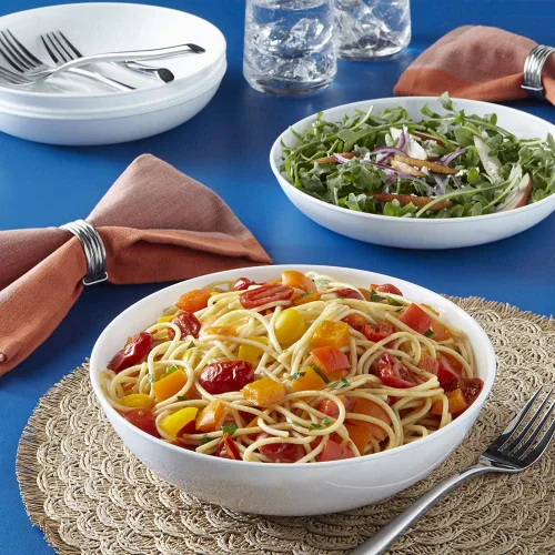 Vista 7 de Corelle Vitrelle - Juego de vajilla de 18 piezas para 6, triple capa de vidrio y resistente a astillas, 4 piezas, servicio para 4 personas, cuencos