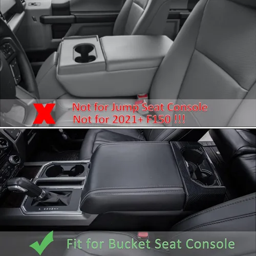 Vista 3 de JDMCAR Funda de consola central compatible con Ford F150 2015-2020 / 2017-2022 F250 F350 F450 y Expedition 2018-2024, funda de neopreno