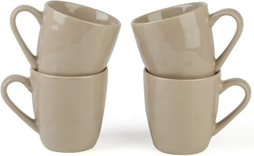 Vista 22 de Juego de Tazas de Café Famiware, Juego de 4 Tazas de 13 oz, Tazas de Gres para Café con Leche, Té Caliente, Mocha, Cacao, Capuchino, Aptas