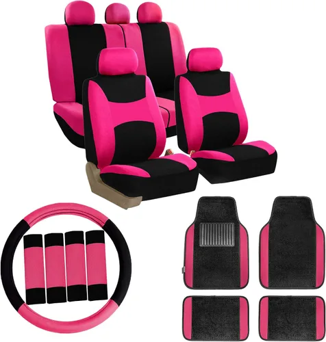 Vista 16 de FH Group FH-FB030115 Combo Set: Fundas de asiento de tela ligera y brisa (Aptas para bolsa de aire y división) W. FH2033 + F14407 Alfombrillas