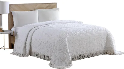 Vista 39 de Beatrice Home Fashions Medallón de chenilla, funda estándar, azul