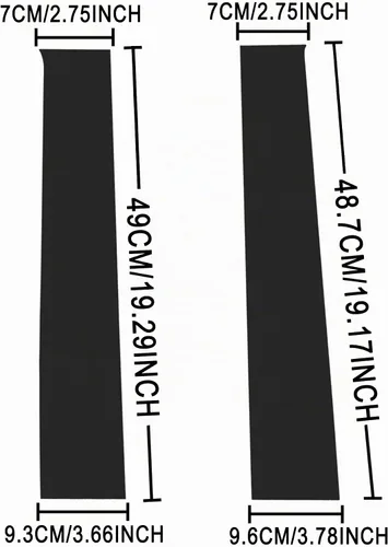 Vista 2 de TOMALL Calcomanías de vinilo para poste de ventana de automóvil compatibles con Dodge Ram 1500 2500 3500 2009-2018, calcomanías de columna de Negro