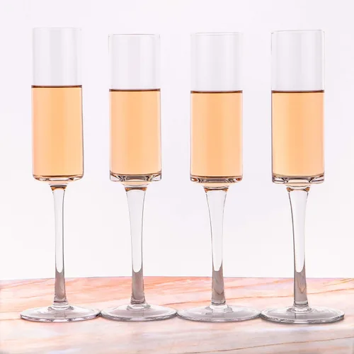Vista 7 de LEMONSODA Copas de champán de vidrio (6 oz/6.1 fl oz) (juego de 4)