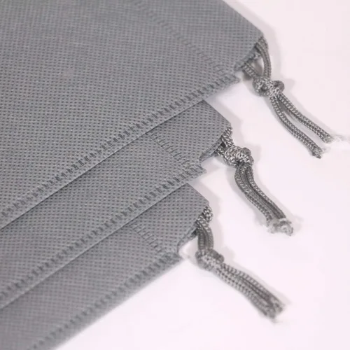 Vista 5 de 12 bolsas de zapatos para viajes, no tejidas con cuerda para hombres y mujeres, bolsa organizadora de almacenamiento de zapatos grandes, Negro